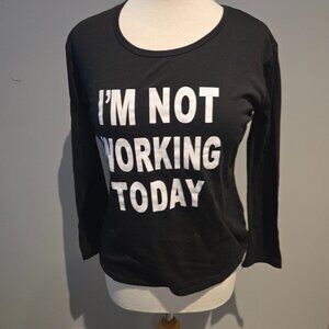 Chun Yi Ku "I'm Not Working Today" Graphic Tee | Size XXL | Black